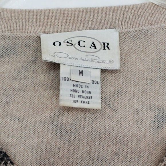 Oscar by Oscar de la Renta 100% Merino Wool Medium V-neck Soft Sweater Top - Picture 3 of 8